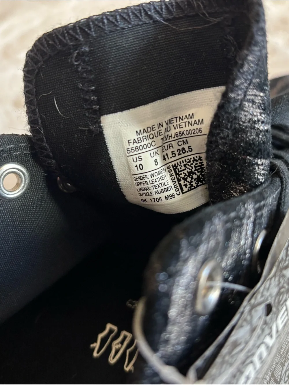 Converse Black and White Brushstroke Low-Top Sneakers